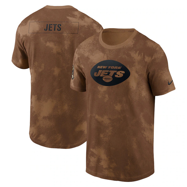 Men's New York Jets 2023 Brown Salute To Service Sideline T-Shirt